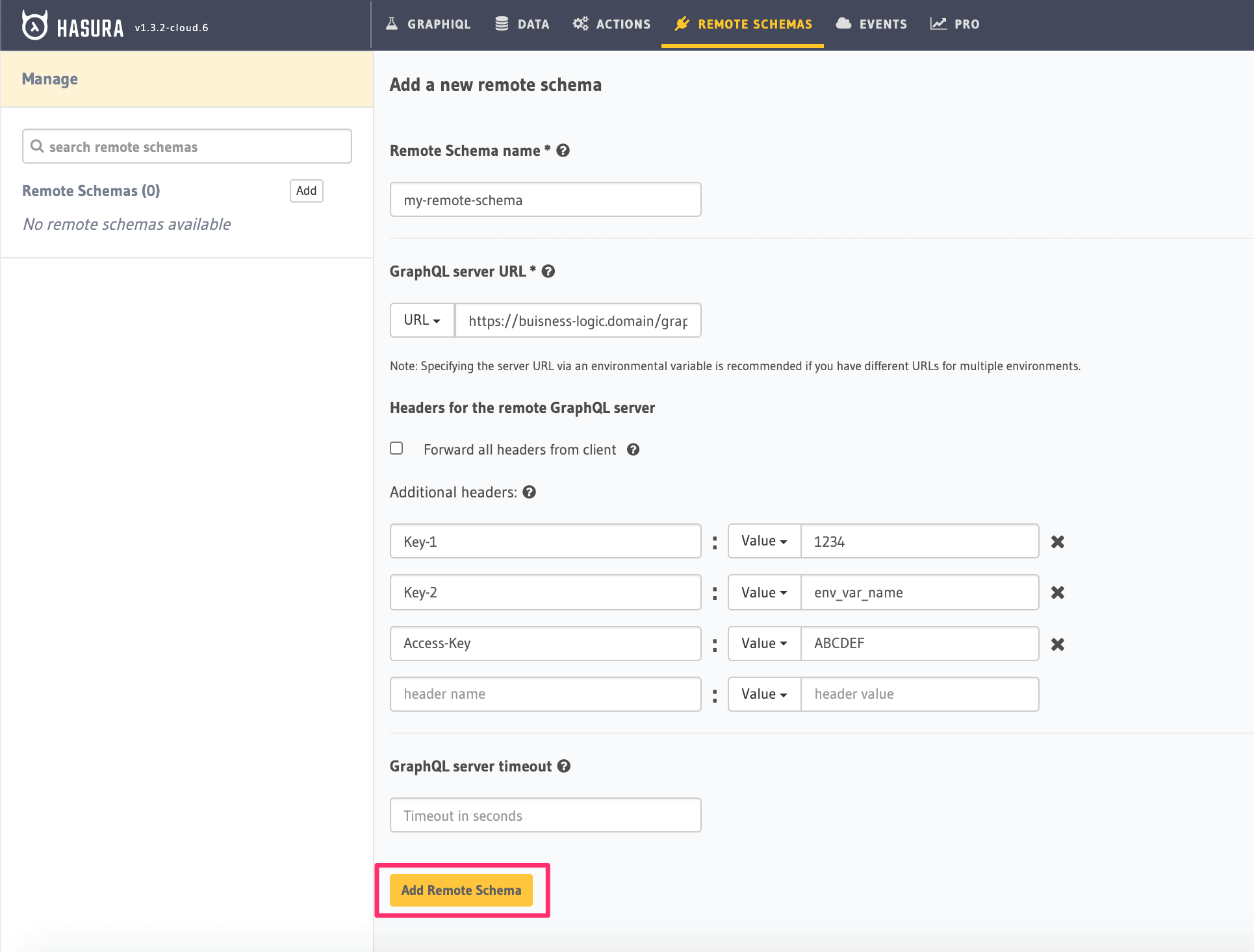 Merge Remote Schema