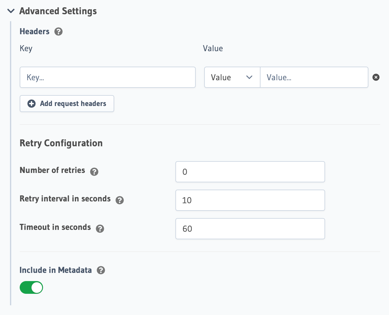 Defining advanced options for a cron trigger